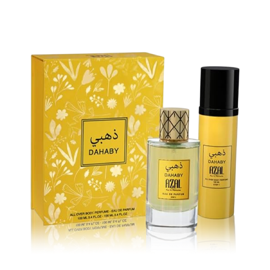 أزل ذهبي مجموعة هدايا - (أو دو برفيوم 100 مل + عطر للجسم والشعر 100 مل)