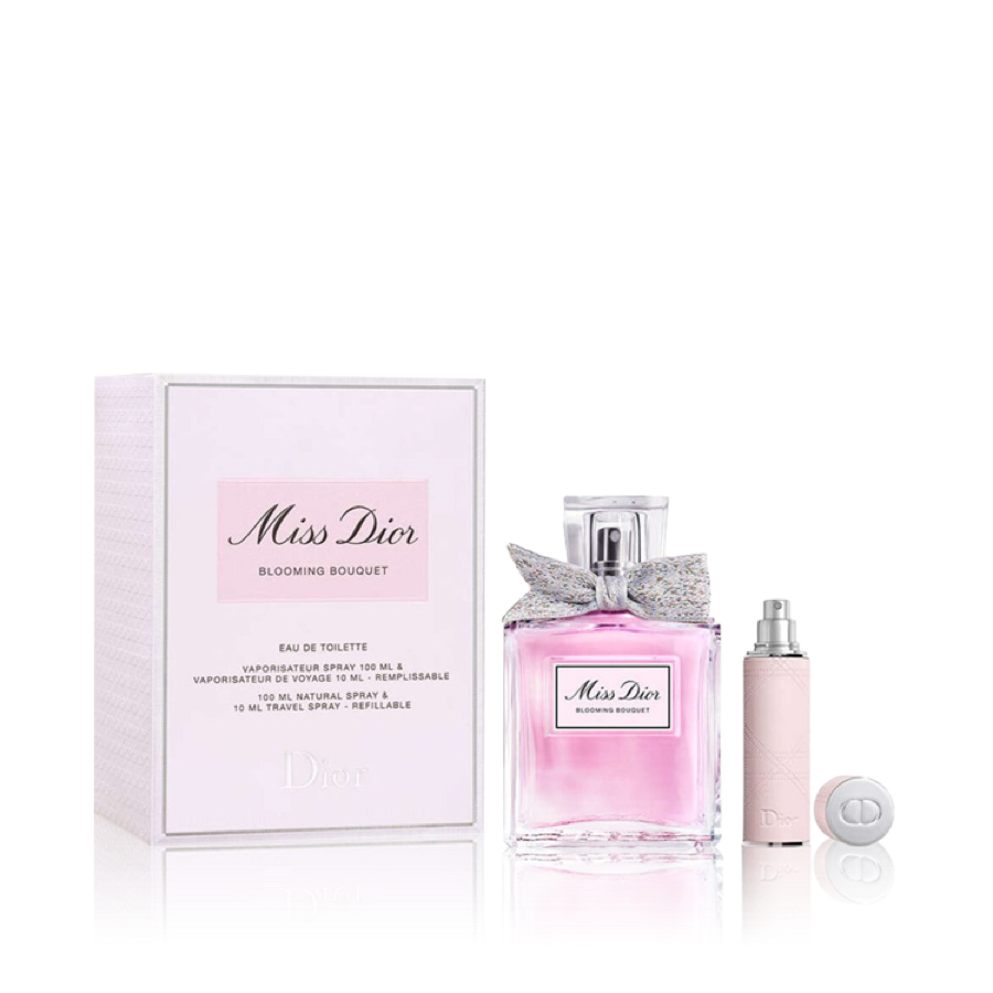 Christian Dior Miss Dior Blooming Bouquet For Women Set Eau De Toilette 100ml 10ml Travel Spray Refillable Sd